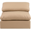 Bowery Hill Contemporary Soft Tan Vegan Leather Armless Chair
