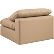 Bowery Hill Contemporary Soft Tan Vegan Leather Armless Chair