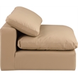Bowery Hill Contemporary Soft Tan Vegan Leather Armless Chair