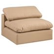 Bowery Hill Contemporary Soft Tan Vegan Leather Armless Chair