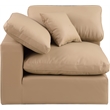 Bowery Hill Contemporary Soft Tan Vegan Leather Corner Chair