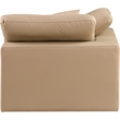 Bowery Hill Contemporary Soft Tan Vegan Leather Corner Chair