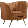 Bowery Hill Contemporary Saddle Durable Velvet Chair with Gold Stainless Legs