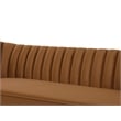 Bowery Hill Contemporary Saddle Durable Velvet Sofa with Gold Stainless Legs