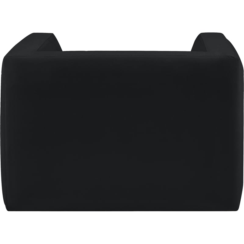 Bowery Hill Contemporary Solid Wood Frame Rich Black Velvet Chair