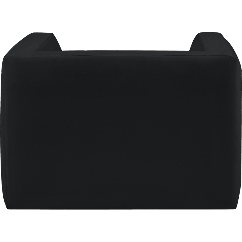 Bowery Hill Contemporary Solid Wood Frame Rich Black Velvet Chair