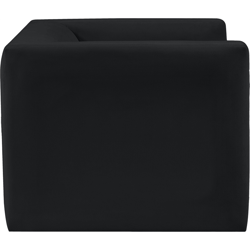 Bowery Hill Contemporary Solid Wood Frame Rich Black Velvet Chair