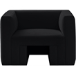 Bowery Hill Contemporary Solid Wood Frame Rich Black Velvet Chair