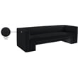 Bowery Hill Contemporary Solid Wood Frame Rich Black Velvet Sofa