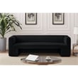 Bowery Hill Contemporary Solid Wood Frame Rich Black Velvet Sofa