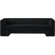 Bowery Hill Contemporary Solid Wood Frame Rich Black Velvet Sofa
