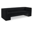 Bowery Hill Contemporary Solid Wood Frame Rich Black Velvet Sofa