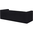 Bowery Hill Contemporary Solid Wood Frame Rich Black Velvet Sofa