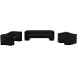 Bowery Hill Contemporary Solid Wood Frame Rich Black Velvet Sofa