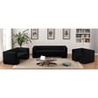 Bowery Hill Contemporary Solid Wood Frame Rich Black Velvet Sofa