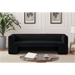 Bowery Hill Contemporary Solid Wood Frame Rich Black Velvet Sofa