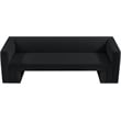 Bowery Hill Contemporary Solid Wood Frame Rich Black Velvet Sofa