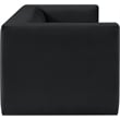 Bowery Hill Contemporary Solid Wood Frame Rich Black Velvet Sofa