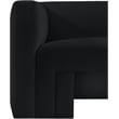 Bowery Hill Contemporary Solid Wood Frame Rich Black Velvet Sofa
