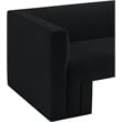 Bowery Hill Contemporary Solid Wood Frame Rich Black Velvet Sofa