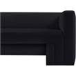 Bowery Hill Contemporary Solid Wood Frame Rich Black Velvet Sofa