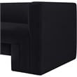 Bowery Hill Contemporary Solid Wood Frame Rich Black Velvet Sofa