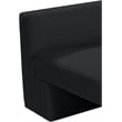 Bowery Hill Contemporary Solid Wood Frame Rich Black Velvet Sofa