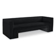 Bowery Hill Contemporary Solid Wood Frame Rich Black Velvet Sofa