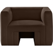 Bowery Hill Contemporary Solid Wood Frame Rich Brown Velvet Chair