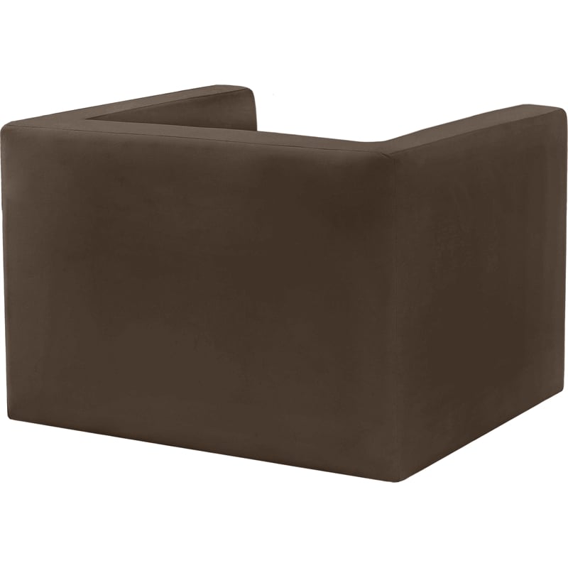 Bowery Hill Contemporary Solid Wood Frame Rich Brown Velvet Chair