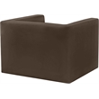 Bowery Hill Contemporary Solid Wood Frame Rich Brown Velvet Chair