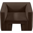 Bowery Hill Contemporary Solid Wood Frame Rich Brown Velvet Chair