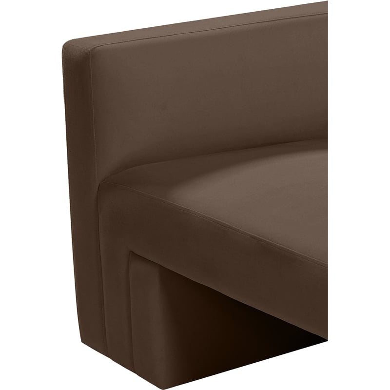 Bowery Hill Contemporary Solid Wood Frame Rich Brown Velvet Chair