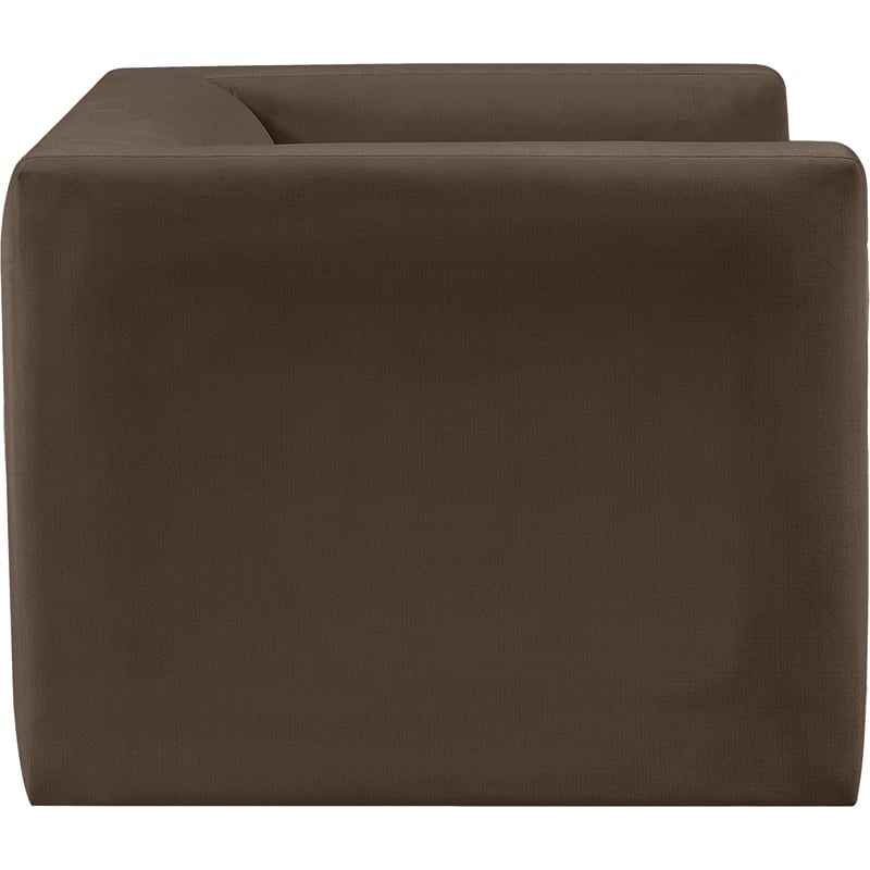 Bowery Hill Contemporary Solid Wood Frame Rich Brown Velvet Chair
