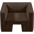 Bowery Hill Contemporary Solid Wood Frame Rich Brown Velvet Chair