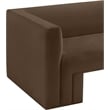 Bowery Hill Contemporary Solid Wood Frame Rich Brown Velvet Sofa