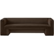 Bowery Hill Contemporary Solid Wood Frame Rich Brown Velvet Sofa