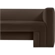 Bowery Hill Contemporary Solid Wood Frame Rich Brown Velvet Sofa