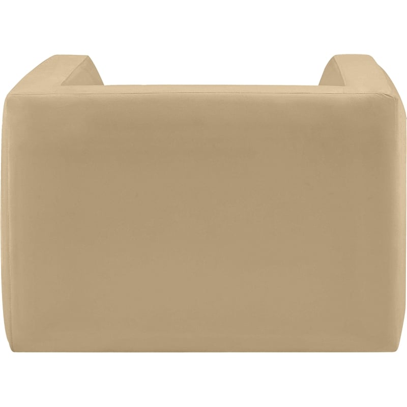 Bowery Hill Contemporary Solid Wood Frame Soft Camel Velvet Chair