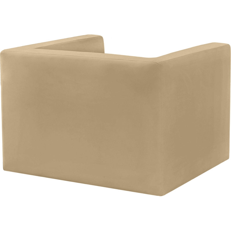 Bowery Hill Contemporary Solid Wood Frame Soft Camel Velvet Chair