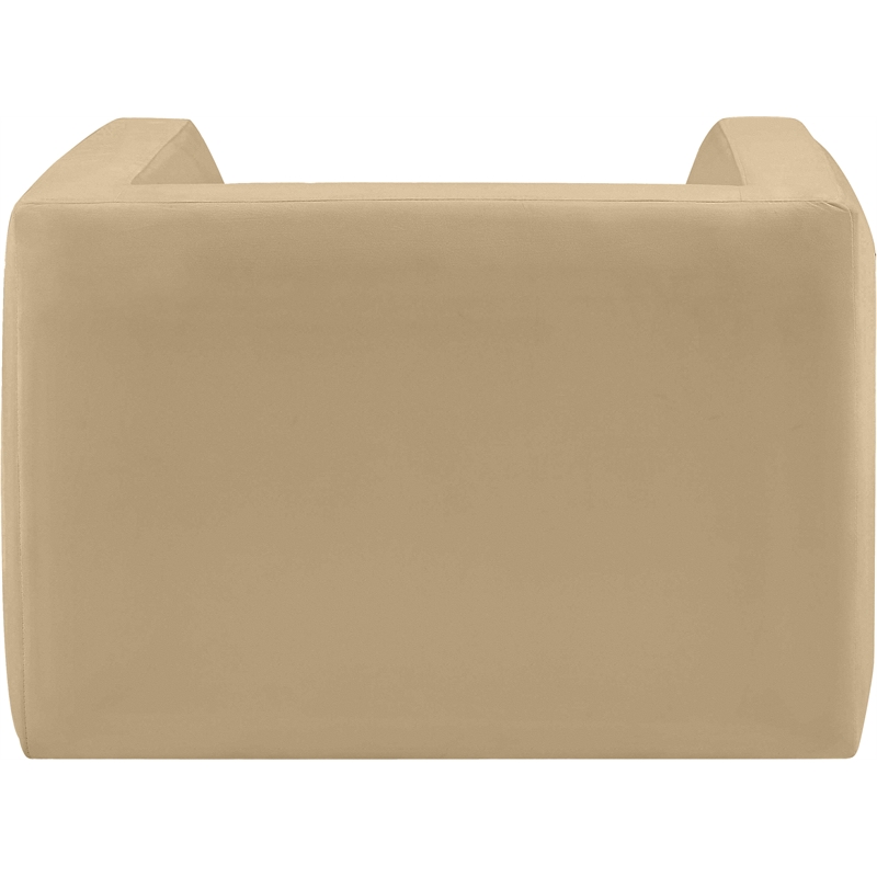 Bowery Hill Contemporary Solid Wood Frame Soft Camel Velvet Chair