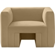 Bowery Hill Contemporary Solid Wood Frame Soft Camel Velvet Chair