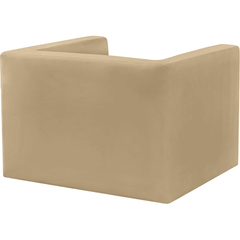 Bowery Hill Contemporary Solid Wood Frame Soft Camel Velvet Chair