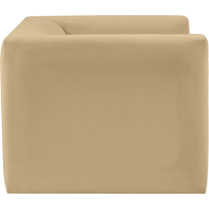 Bowery Hill Contemporary Solid Wood Frame Soft Camel Velvet Chair