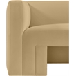 Bowery Hill Contemporary Solid Wood Frame Soft Camel Velvet Chair