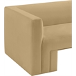 Bowery Hill Contemporary Solid Wood Frame Soft Camel Velvet Chair