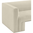 Bowery Hill Contemporary Solid Wood Frame Rich Cream Velvet Chair