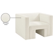 Bowery Hill Contemporary Solid Wood Frame Rich Cream Velvet Chair