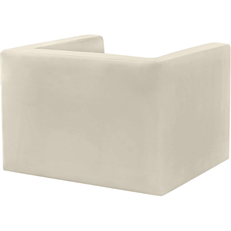 Bowery Hill Contemporary Solid Wood Frame Rich Cream Velvet Chair