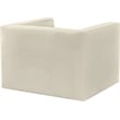 Bowery Hill Contemporary Solid Wood Frame Rich Cream Velvet Chair